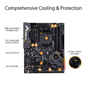 ASUS AM4 TUF Gaming X570-Plus (Wi-Fi) AM4 Zen 3 Ryzen 5000 &amp; 3rd Gen Ryzen ATX Motherboard with PCIe 4.0, Dual M.2, 12+2 with Dr. MOS Power Stage