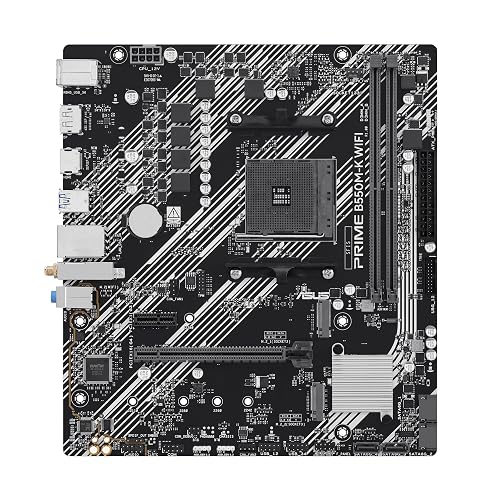 ASUS Prime B550M-K WiFi AM4 mATX Motherboard, DDR4, PCIe 4.0, 2xM.2, WiFi 6