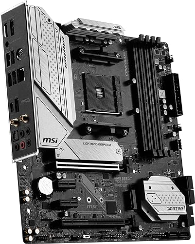 MSI MAG B550M Mortar MAX WiFi Gaming Motherboard (AMD AM4, DDR4, PCIe 4.0, SATA 6Gb/s, M.2, USB 3.2 Gen 2, HDMI/DP, Micro ATX, Wi-Fi 6E, AMD Ryzen 5000 Series Processors)