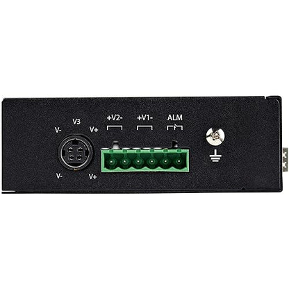 StarTech.com Industrial 5 Port Gigabit Ethernet Switch 5 PoE RJ45 +2 SFP Slots 30W PoE+ 48VDC 10/100/1000 Power Over Ethernet LAN Switch -40C to 75C with DIN Connector/Mountable (IES1G52UPDIN)