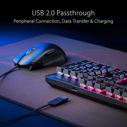 ASUS ROG Strix Scope RX Gaming Keyboard | ROG RX Optical Mechanical Blue Switches, Programmable Macro, Aura Sync RGB Lighting, USB 2.0 Passthrough, IP57 Waterproof &amp; Dust Resistance, Alloy Top Plate ROG Blue Optical Switches