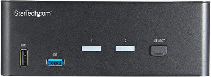 StarTech.com 2 Port Dual Monitor HDMI KVM Switch - 4K 60Hz Ultra HD HDR - Desktop 4K HDMI 2.0 KVM Switch with 2 Port USB 3.0 Hub (5Gbps) &amp; 4x USB 2.0 HID, Audio - Hotkey Switching - TAA (SV231DHU34K6)