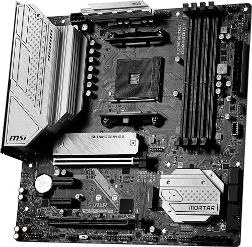 MSI MAG B550M Mortar MAX WiFi Gaming Motherboard (AMD AM4, DDR4, PCIe 4.0, SATA 6Gb/s, M.2, USB 3.2 Gen 2, HDMI/DP, Micro ATX, Wi-Fi 6E, AMD Ryzen 5000 Series Processors)