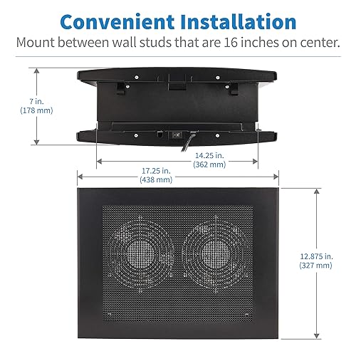 Tripp Lite Wiring Closet Exhaust Fan, 475 CFM, NEMA 5-15P Input, Black (SRCLOSETFAN)