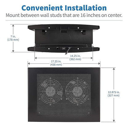 Tripp Lite Wiring Closet Exhaust Fan, 475 CFM, NEMA 5-15P Input, Black (SRCLOSETFAN)