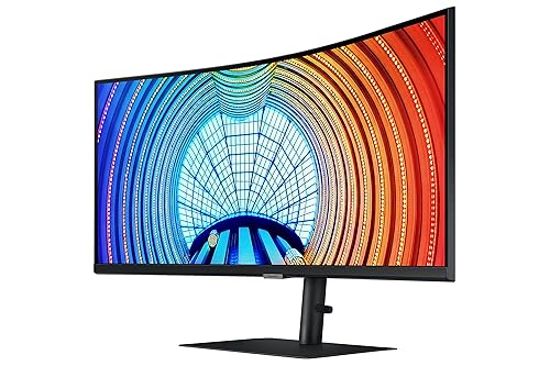 SAMSUNG 34 inch Ultra WQHD Black Curved High Resolution Monitor, 5ms, 100Hz, HDR10, USB Type C - (LS34A650UBNXGO) [Canada Version](2025)
