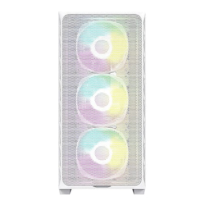 Montech AIR 903 MAX, E-ATX Mid Tower Case, High Airflow, 3X 140mm ARGB PWM & 1x 140mm PWM Fans Pre-Installed, Tempered Glass Side Panel, Mesh Front, Type-C, Support 4090 GPUs, White AIR 903 MAX (W)