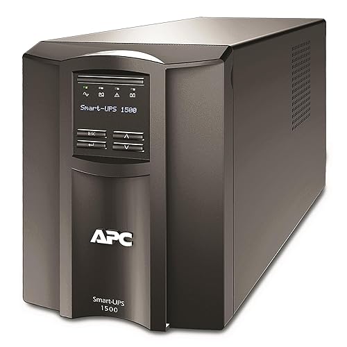 APC 1500VA Smart UPS with SmartConnect and Network Card, SMT1500CNC, Sinewave UPS Battery Backup, 120V, Line Interactive Uninterruptible Power Supply