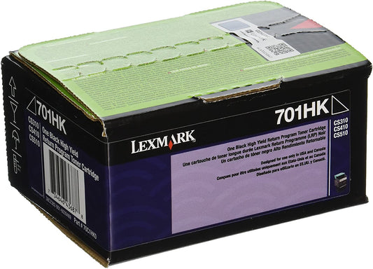 Lexmark 70C1HK0 701HK CS310, CS410, CS510 Black High Yield Return Program Toner Cartridge