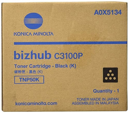 Konica Minolta TNP50K Original Laser Toner Cartridge - Black - 1 Each - 6000 Pages