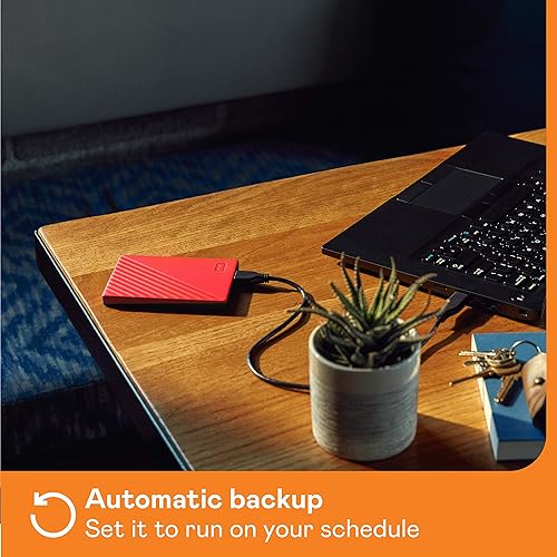 WD Western Digital My Passport WDBPKJ0040BRD-WESN 4 TB Portable Hard Drive - External - Red - USB 3.0 - 256-bit Encryption Standard