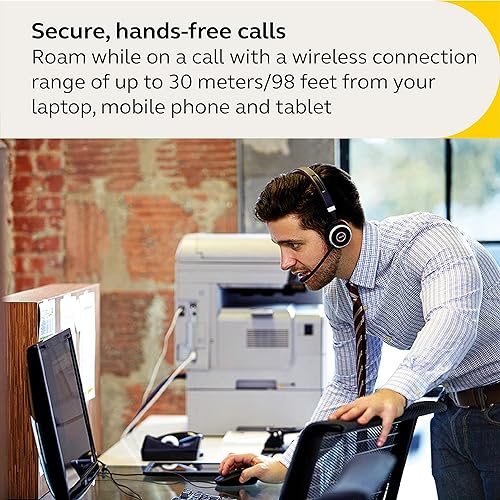 Jabra Evolve 65 SE Mono Wireless Headset - Bluetooth Headset with Noise-Cancelling Mic and Long-Lasting Battery — Unified Communications Certified for Zoom, Unify and Other Leading Platforms - Black UC Mono