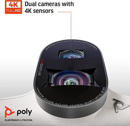 Poly - Studio E70 Intelligent Camera for Large Conference Rooms (Plantronics + Polycom) - Dual 4K Lenses, Speaker Tracking, &amp; Group Framing - Works with Poly G7500 or Poly Microsoft Teams Room