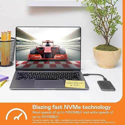 Western Digital WD 2TB My Passport SSD Portable External Solid State Drive, Gray, Sturdy And Blazing Fast, Password Protection With Hardware Encryption - WDBAGF0020BGY-WESN