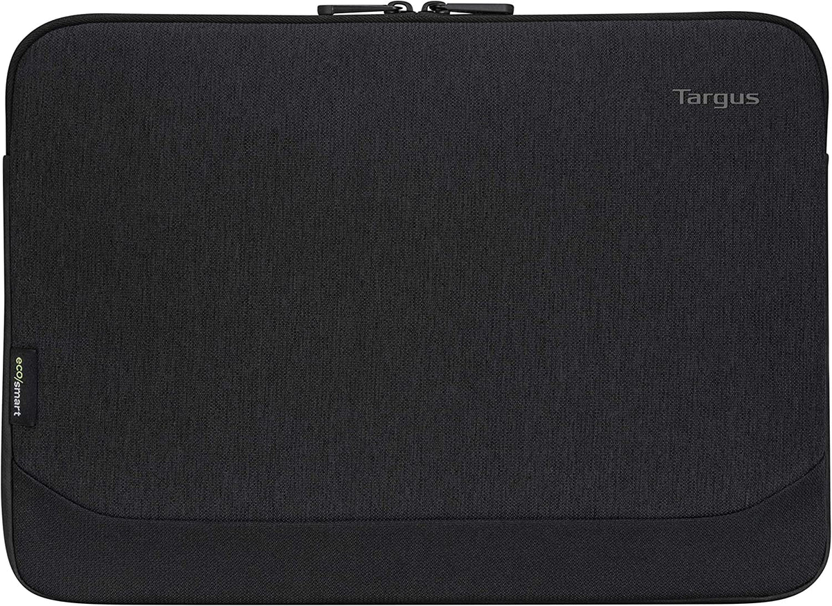 Targus Cypress Sleeve with EcoSmart Modern Style with Durable Water-Repellent Nylon, Back Zip Pocket Pouch, Protective Slipcase fits 13-14-Inch Laptop/Notebook, Black (TBS646GL) Black Sleeve
