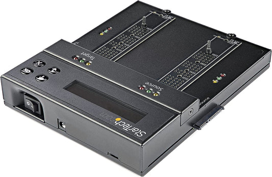 StarTech.com Standalone M.2 SATA &amp; M.2 NVMe Duplicator and Eraser - HDD/SSD Cloner/Wiper for M.2 PCIe AHCI/NVMe, M.2 SATA, 2.5/3.5" SATA Drives - External Hard Drive Eraser/Duplicator, TAA (SM2DUPE11)