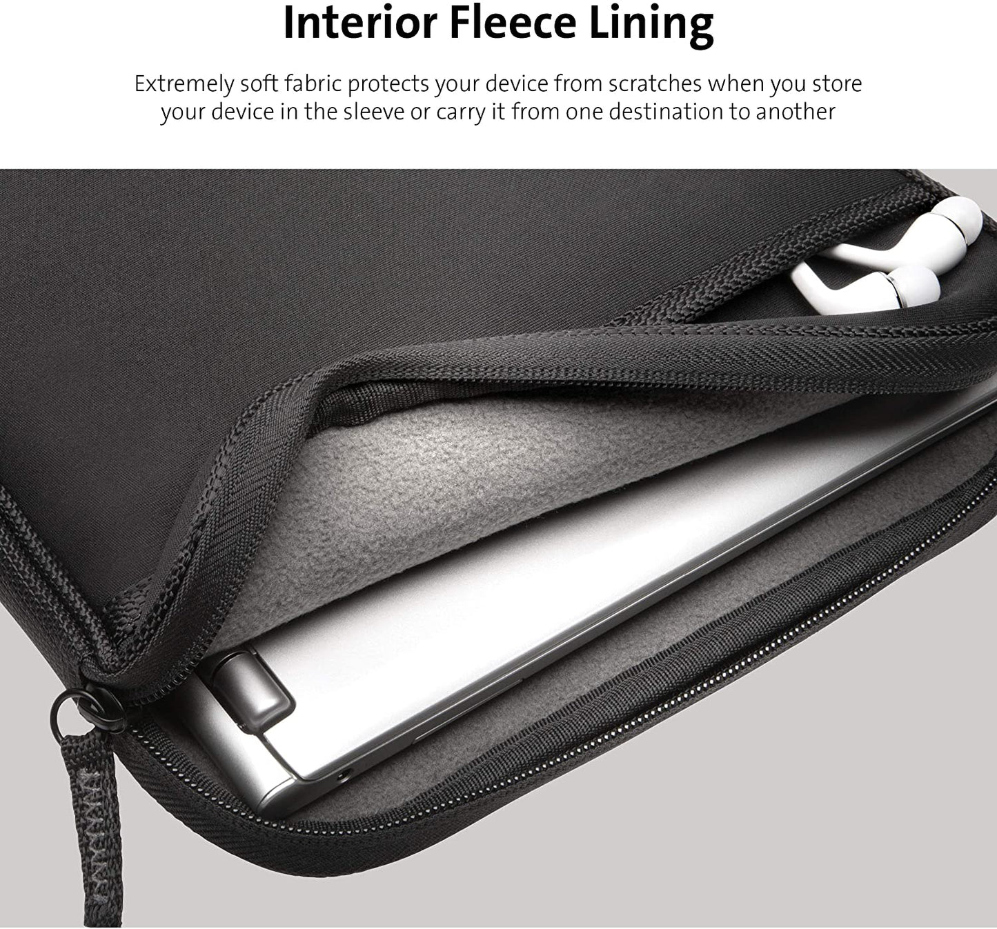 Kensington 14-Inch Laptop Chromebook Sleeve with Storage Pocket (K62610WW),Black 14"