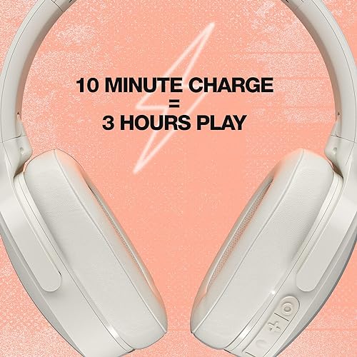 Skullcandy Hesh Evo Over-Ear Wireless Headphones, 36 Hr Battery, Microphone, Works with iPhone Android and Bluetooth Devices - Bone