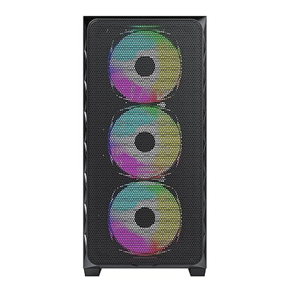 Montech AIR 903 MAX, E-ATX Mid Tower Case, High Airflow, 3x 140mm ARGB PWM & 1x 140mm PWM Fans Pre-installed, Tempered Glass Side Panel, Mesh Front, Type-C, Support 4090 GPUs, Black AIR 903 MAX (B)