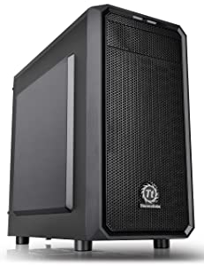 Thermaltake Versa H15 SPCC Micro ATX Mini Tower Computer Chassis CA-1D4-00S1NN-00, Black H15 Computer Case Black