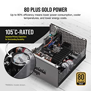 Corsair RMX Series (2021), RM1000x, 1000 Watt, Gold, Fully Modular Power Supply,Black RMx 1000W