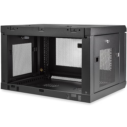StarTech.com 2-Post 6U Wall Mount Network Cabinet w/ 1U Shelf, 19 Wall-Mounted Server Rack for IT / Data Computer Equipment 6U| 14.6 Depth Cabinet