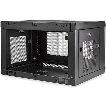 StarTech.com 2-Post 6U Wall Mount Network Cabinet w/ 1U Shelf, 19 Wall-Mounted Server Rack for IT / Data Computer Equipment 6U| 14.6 Depth Cabinet
