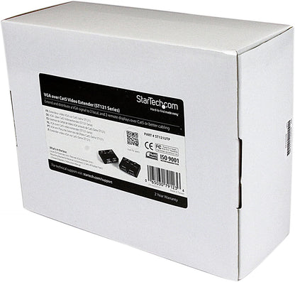 StarTech.com VGA Video Extender over Cat5 (ST121 Series) - Up to 500ft (150m) - VGA over Cat 5 Extender - 2 Local and 2 Remote (ST121UTP) No Audio Support Two power adapters