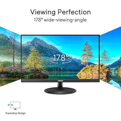 ASUS 22” 1080P Eye Care Monitor (VP227HF) - (21.45-inch viewable), Full HD, 99% sRGB, Frameless, 100Hz, Adaptive-Sync, 1ms, HDMI, Low Blue Light, Flicker Free, VESA Wall Mountable