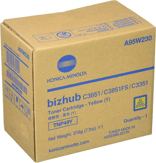Konica minolta strategic Konica-Minolta TNP-49Y Yellow Toner Cartridge for USE in BIZHUB C3351 C3851FS ES