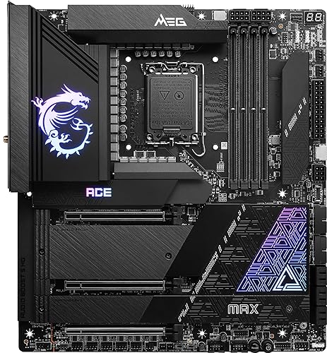 MSI MEG Z790 ACE MAX Gaming Motherboard (Supports 12th/13th/14th Gen Intel Processors, LGA 1700, DDR5, PCIe 5.0, M.2, 2.5Gbps LAN, USB 3.2 Gen2, Wi-Fi 7, Thunderbolt, E-ATX)