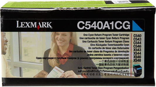 Lexmark C540A1CG C540 C543 C544 C546 X543 X544 X546 X548 Toner Cartridge (Cyan) in Retail Packaging