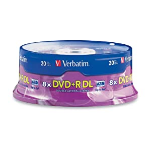 95310 - Verbatim 8x DVDR Double Layer Media 8.50 GB - 120mm Standard - 20 Pack Spindle - Dealtargets.ca