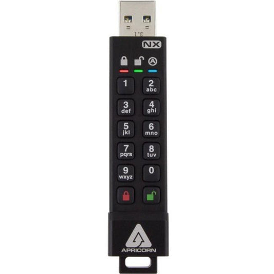 Apricorn 8GB ASK3 USB3.2 Type-A Flash Drive Black Model ASK3-NX-8GB