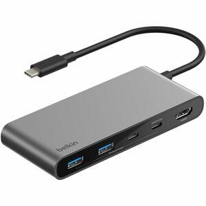 Belkin 7-Port USB-C Hub USB-C to 2xUSB-A, 2xUSB-C, 1x4K HDMI, 1xSD + 1xMicroSD Reader Black Model AVC023FQSGY