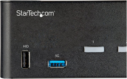 StarTech.com 2 Port Dual Monitor HDMI KVM Switch - 4K 60Hz Ultra HD HDR - Desktop 4K HDMI 2.0 KVM Switch with 2 Port USB 3.0 Hub (5Gbps) &amp; 4x USB 2.0 HID, Audio - Hotkey Switching - TAA (SV231DHU34K6)