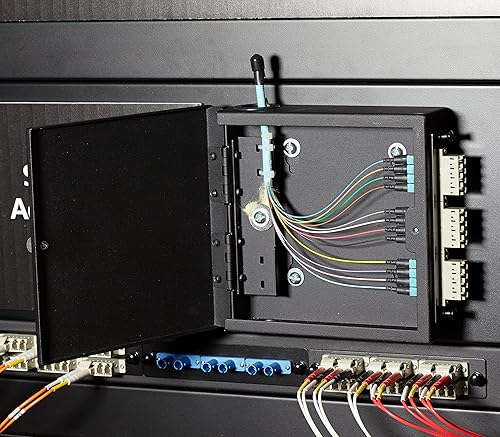 Black Box Mini Wallmount Fiber Enclosure, One Adapter Panel, Non-Locking - For Patch Panel, LAN Switch - Wall Mountable - Cold-rolled Steel (CRS)