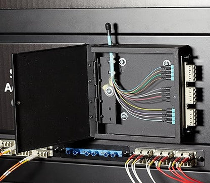Black Box Mini Wallmount Fiber Enclosure, One Adapter Panel, Non-Locking - For Patch Panel, LAN Switch - Wall Mountable - Cold-rolled Steel (CRS)