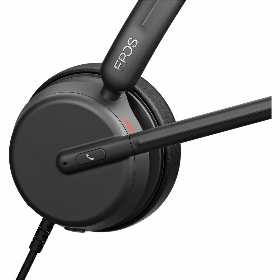 EPOS IMPACT 460 Headset - Microsoft Teams Certification - Stereo - USB Type C - Wired - 32 Ohm - 20 Hz - 20 kHz - On-ear - Binaural - 5.91 ft Cable - Noise Cancelling, Electret Condenser, Uni-directional Microphone - Black