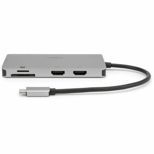Rocstor USB C Multiport Adapter, 8-in-1 Hub - for Notebook/Tablet/Monitor - Charging Capability - Memory Card Reader - SD, microSD - 100 W - USB Type C - 2 Displays Supported - 8K @ 30Hz, 4K UHD, 4K @