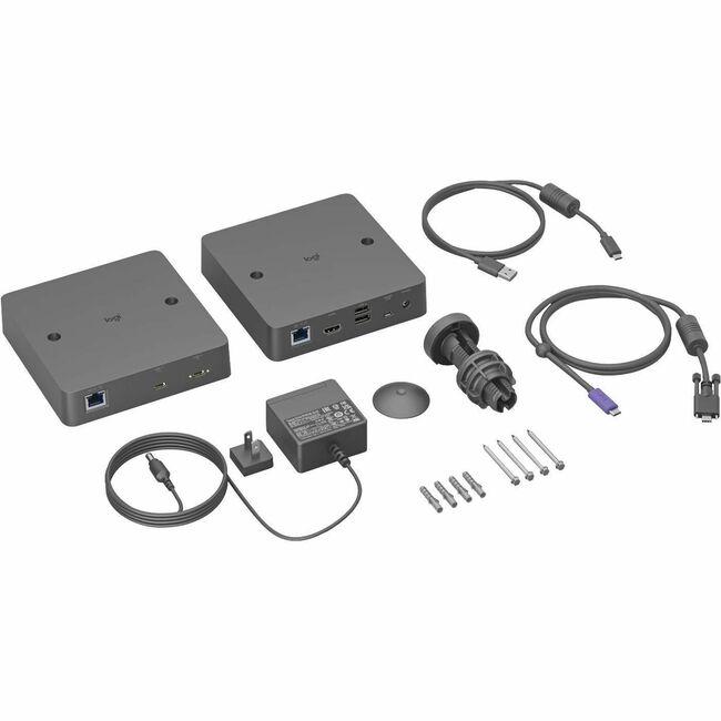 Logitech Extend - 2 x Network (RJ-45) - 5 x USB - 1 x HDMI Out - 2160p - 4K - 3840 x 2160 - Twisted Pair - Category 6, Category 6a, Category 5e - Notebook, Video Conferencing Camera, Meeting Room, Dis