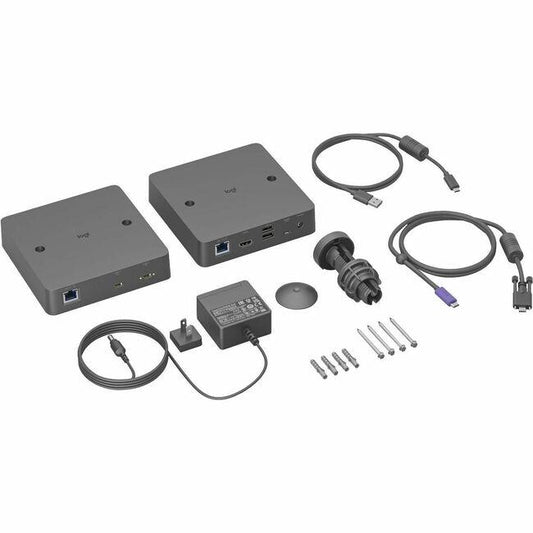 Logitech Extend - 2 x Network (RJ-45) - 5 x USB - 1 x HDMI Out - 2160p - 4K - 3840 x 2160 - Twisted Pair - Category 6, Category 6a, Category 5e - Notebook, Video Conferencing Camera, Meeting Room, Dis