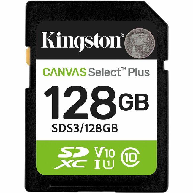 Kingston Canvas Select Plus 128 GB Class 10/UHS-I (U1) V10 SDXC - 150 MB/s Read