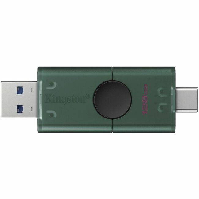 Kingston DataTraveler Duo 128GB USB 3.2 (Type A + Type C) Gen 1 On-The-Go Flash Drive - 128 GB - USB 3.2 (Gen 1) Type A, USB 3.2 (Gen 1) Type C