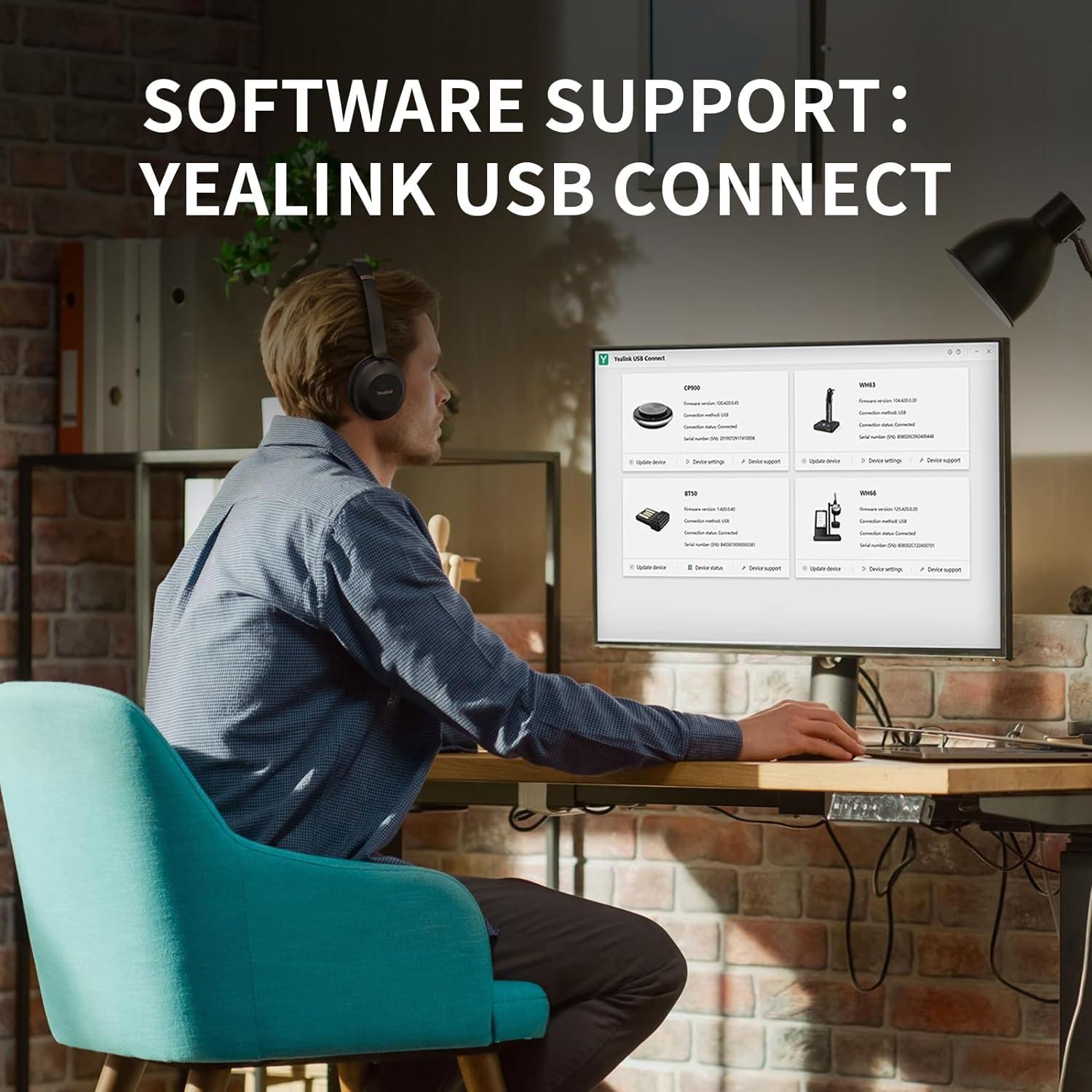 Yealink 1308100 UH37 Dual Teams USB Headset with Microphone for PC Laptop Noise Cancelling , VoIP Skype MS Teams Online