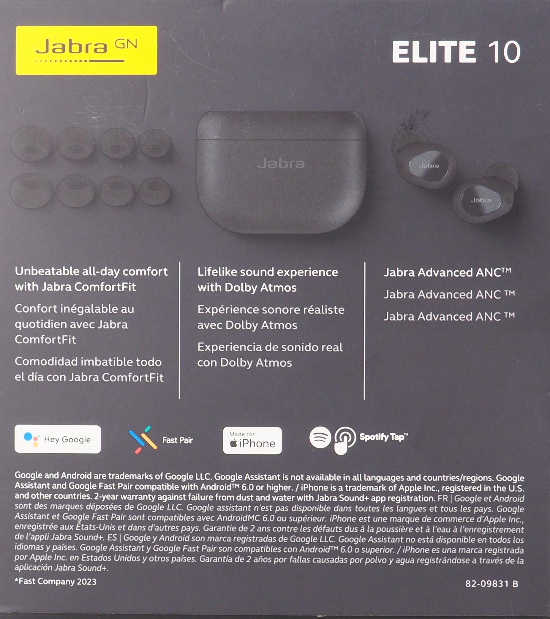 Jabra Elite 10 Dolby Atmos True Wireless In-ear Headphones 100-99280904-99  Gloss Black