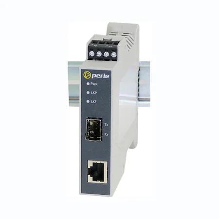 Perle SR-100-SFP Transceiver/Media Converter - 1 x Network (RJ-45) - Fast Ethernet - 100Base-TX, 100Base-X - 0.10 km - 1 x Expansion Slots - SFP - 1 x SFP Slots - AC Adapter - Rail-mountable