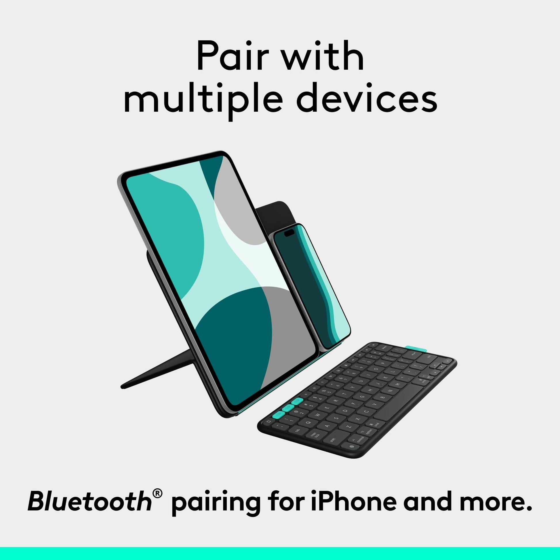 Logitech Flip Folio, Keyboard Case for iPad Pro 11-inch (M4) & iPad Air 11-inch (M2 & M3)(5th Gen - 2024) - Protective & Stowable Bluetooth Keyboard Case, Multi-Device - Midnight Black