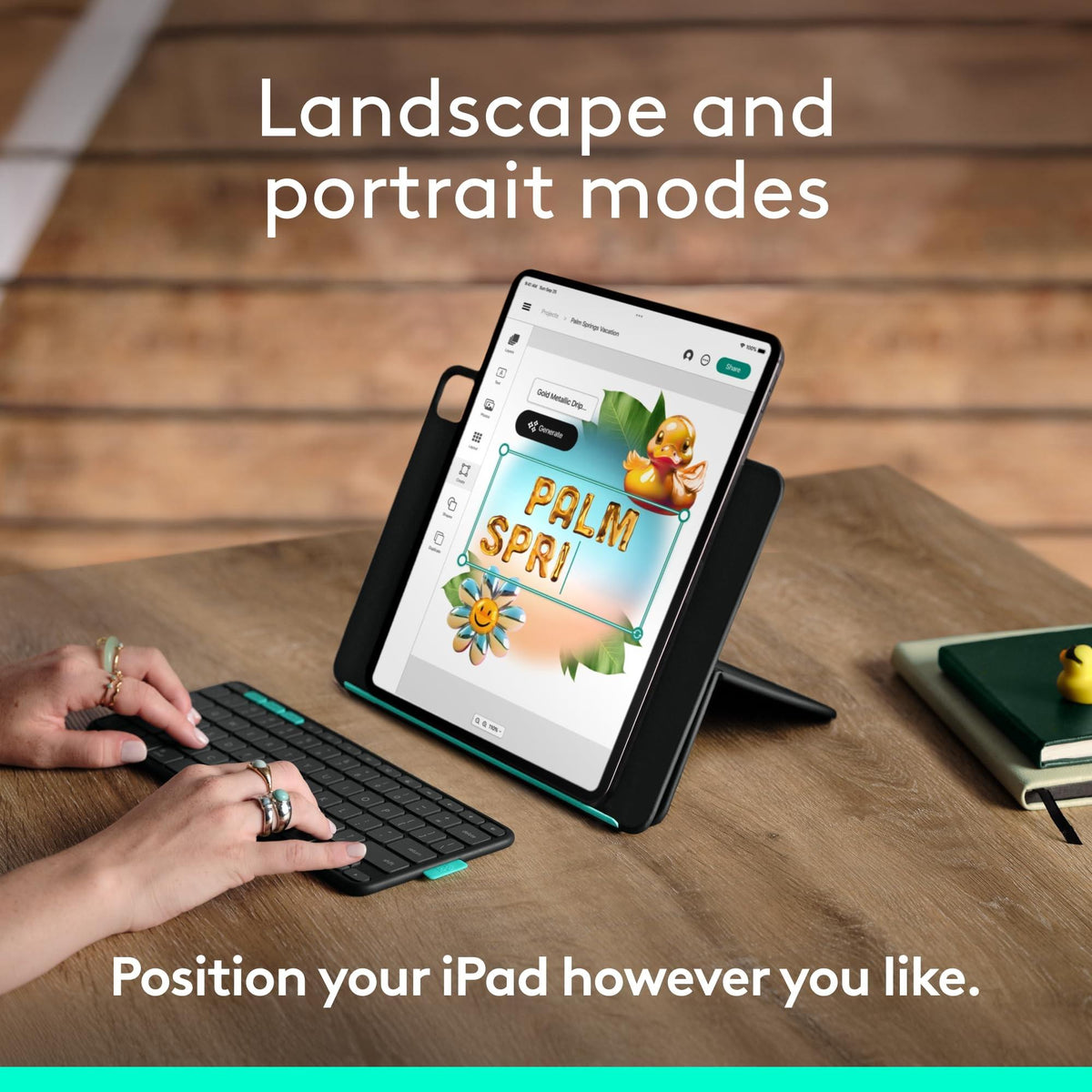 Logitech Flip Folio Keyboard Case for iPad Pro 13 (M4), iPad Air 13 (M2 & M3)