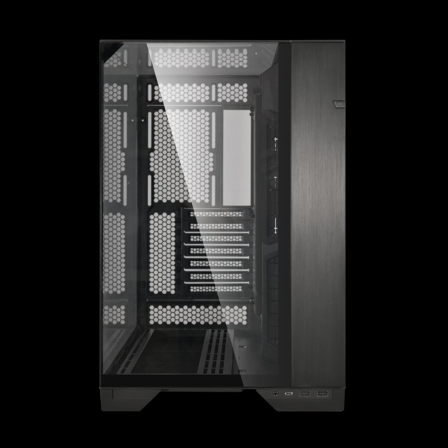 LIAN LI O11 Vision Black  Aluminum / Steel / Tempered Glass ATX Mid Tower Computer Case ----- O11VX